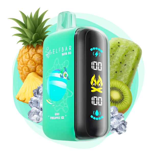 Одноразова Pod-система ELF BAR RAYA D3 25000 – Kiwi Pineapple Ice